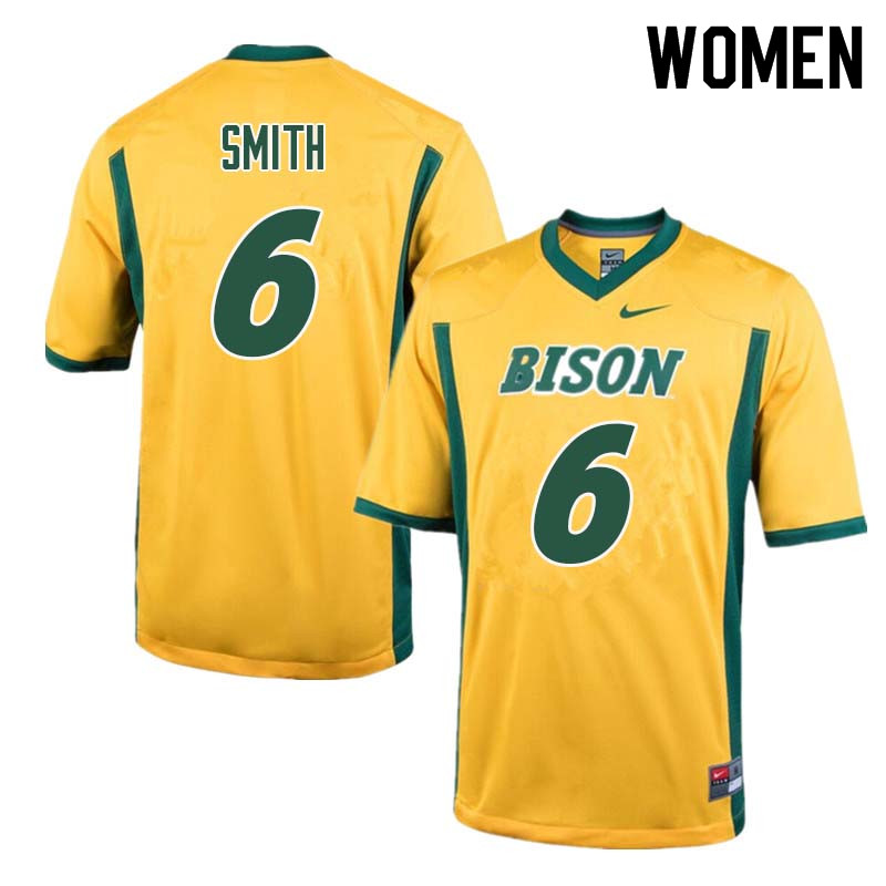 Women #6 C.J. Smith North Dakota State Bison College Football Jerseys Sale-Yellow